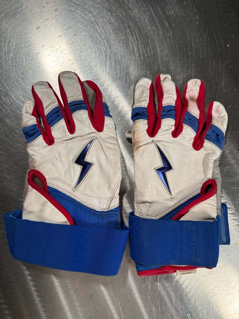 Bruce Bolt Premium Pro Long Cuff Batting Gloves USA Red White Blue